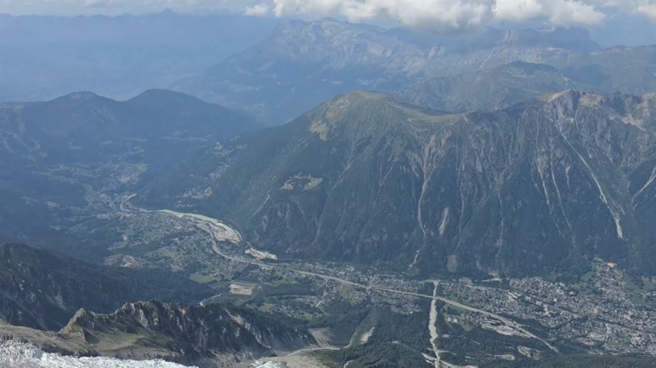 Image showing the view of Chamonix from the top of Aigulle du Midi