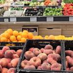 Pitcure of fruit and vegetables at a supermarket