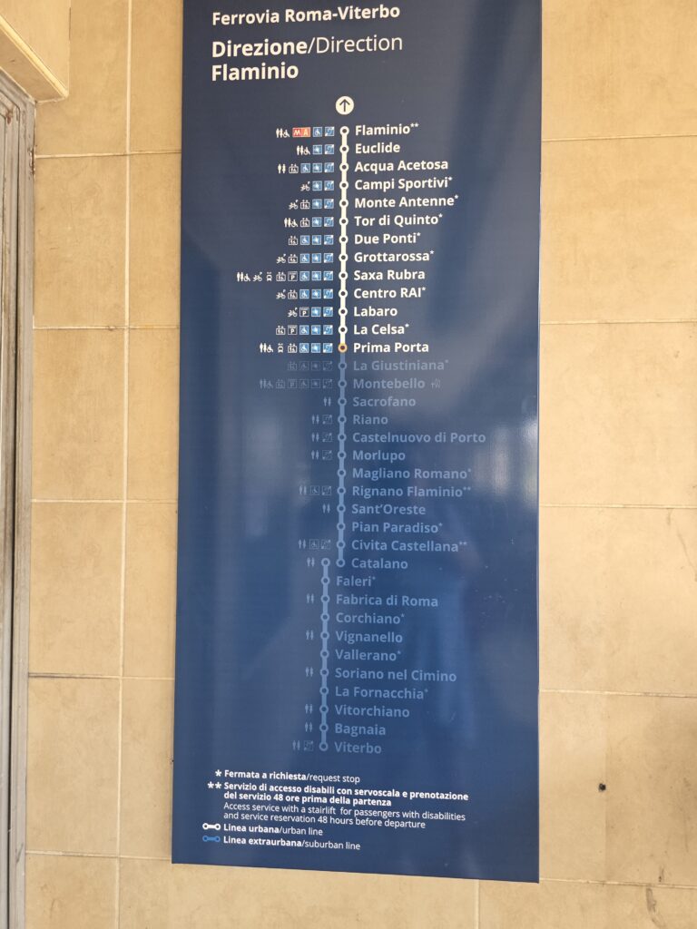 Image of a list of train stops