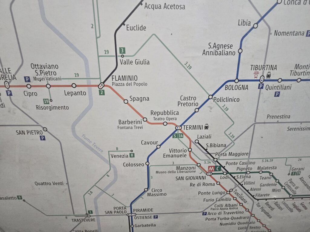 Image of the Rome metro map